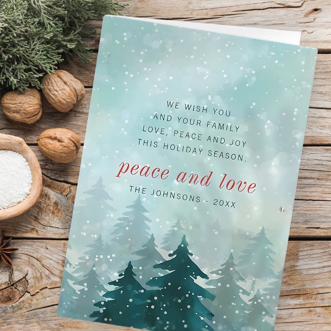 Tarjeta Festiva Navidades de acuarela moderna Bosque de nieve de i (Subido por el creador)