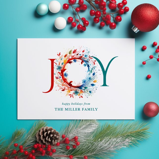 Tarjeta Festiva Navidades de acuarela moderna júbilo de la guirnal (Subido por el creador)