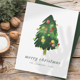 Tarjeta Festiva Navidades de acuarela modernos y elegantes