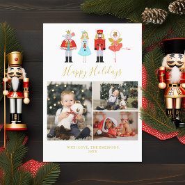 Tarjeta Festiva Navidades de acuarela Nutcracker 3 Collage de foto