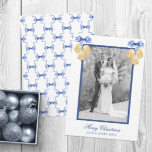 Tarjeta Festiva Navidades de acuarela o foto de Bodas