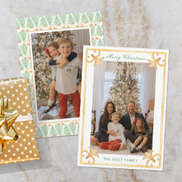 Tarjeta Festiva Navidades de acuarela Oro foto de Grandmillennial