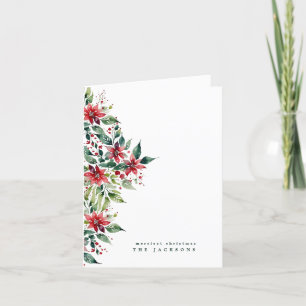 Tarjeta Festiva Navidades de acuarela Poinsettia   Foto   Personal
