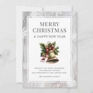 Tarjeta Festiva Navidades de acuarela rusas agitan flores de nieve