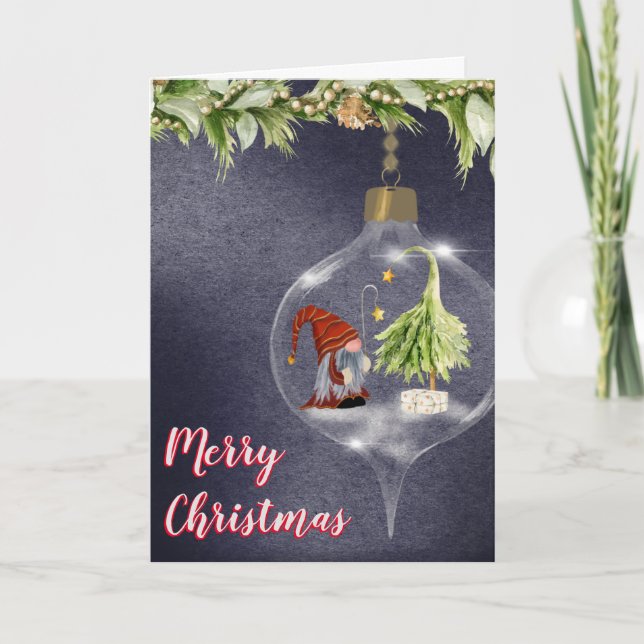 Tarjeta Festiva Navidades de acuarela se unen a la mano (Anverso)