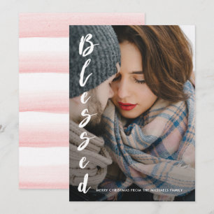Tarjeta Festiva Navidades de acuarela suave simples y elegantes