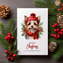 Navidades de acuarela Yorkie Dog