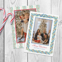 Navidades de acuarelas Garland y Candy Canes Photo