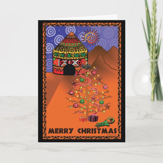 Tarjeta Festiva Navidades de África (Anverso)
