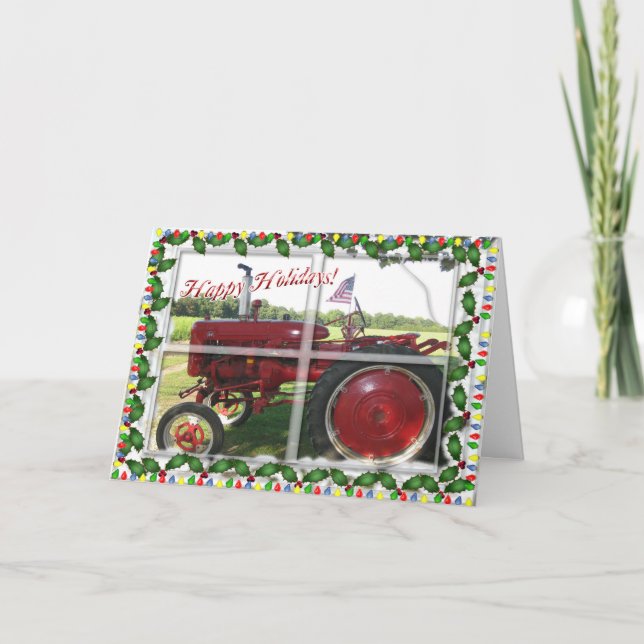Tarjeta Festiva Navidades de agricultores estadounidenses (Anverso)