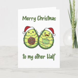 Tarjeta Festiva Navidades de aguacate iluminan divertida ranura pa