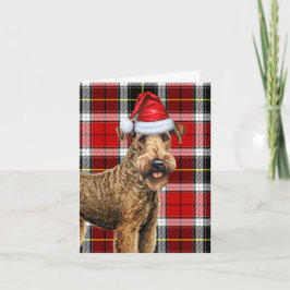 Tarjeta Festiva Navidades de Airedale Terrier Perro Navidades de R