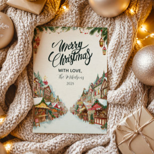Tarjeta Festiva Navidades de aldeas de moda