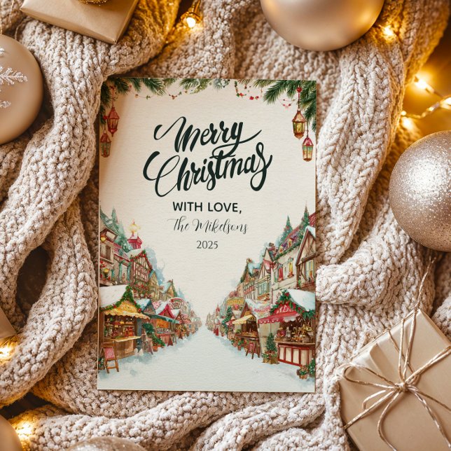 Tarjeta Festiva Navidades de aldeas de moda (Subido por el creador)