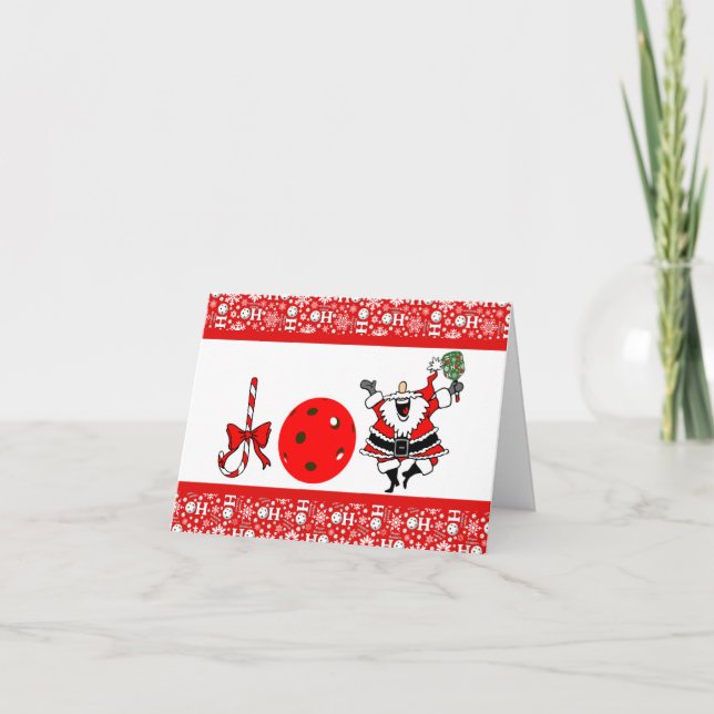 Tarjeta Festiva Navidades de Alegría por Baloncesto Santa Roja y B (Anverso)