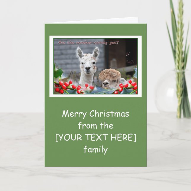 Tarjeta Festiva Navidades de Alpaca (Anverso)