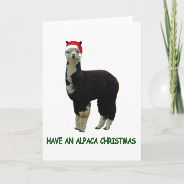 Tarjeta Festiva Navidades de Alpaca (Anverso)