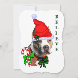 Tarjeta Festiva Navidades de American Pit Bull Terrier