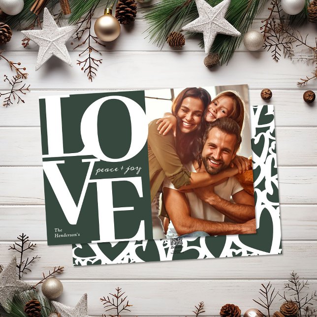 Tarjeta Festiva Navidades de amor, paz y alegría foto familiar ver (Subido por el creador)