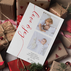Tarjeta Festiva Navidades de Amor y Alegría Grabando Foto