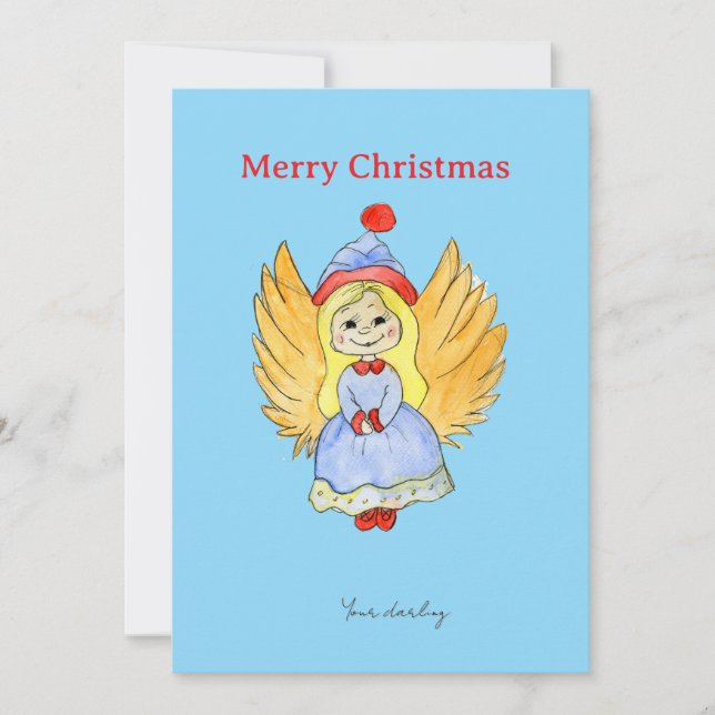 Tarjeta Festiva Navidades de Angel (Anverso)