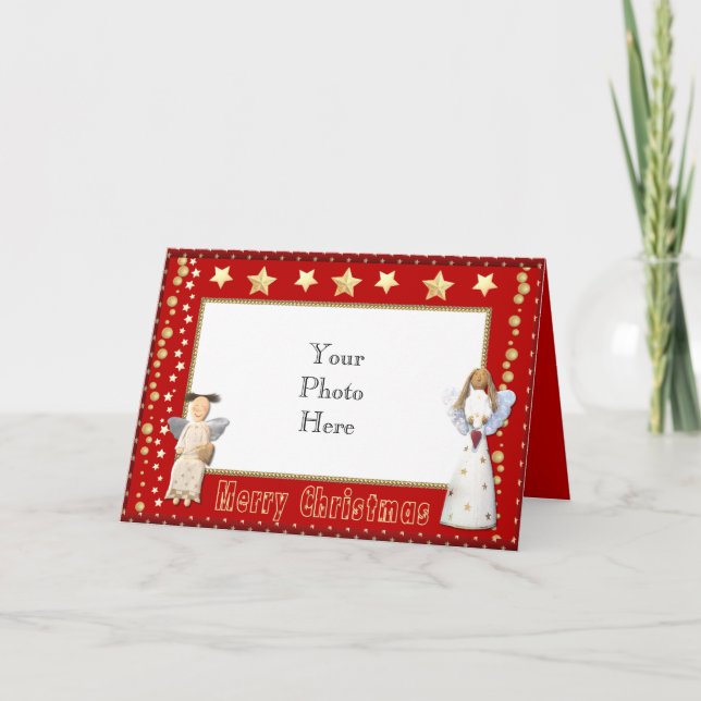 Tarjeta Festiva Navidades de Angel Photo (Anverso)