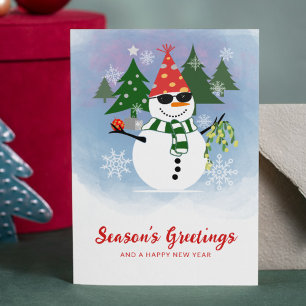 Tarjeta Festiva Navidades de Año Nuevo con Cuta Cuta de Guión Mode