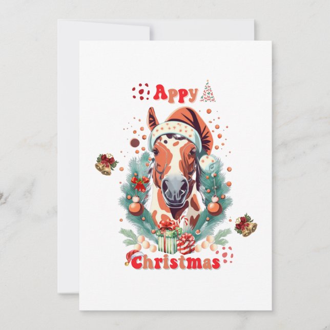 Tarjeta Festiva Navidades de Appaloosa (Anverso)