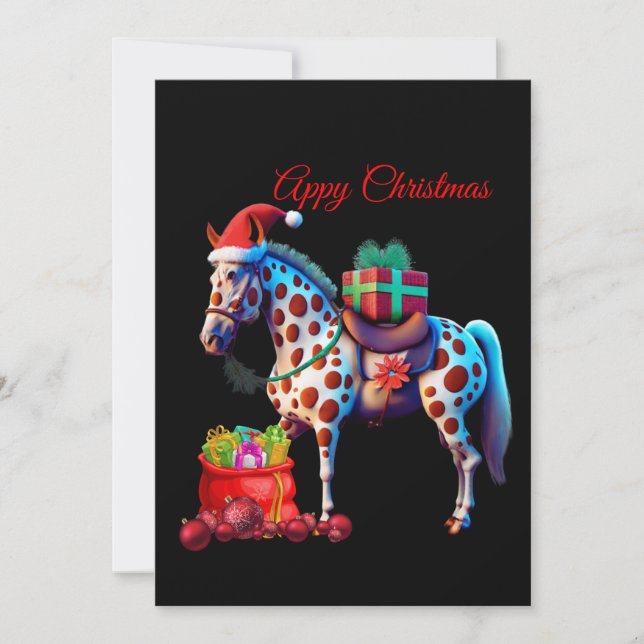 Tarjeta Festiva Navidades de Appaloosa (Anverso)