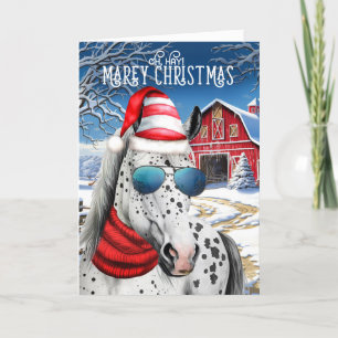 Tarjeta Festiva Navidades de Appaloosa Horse Funny MAREy
