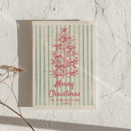 Tarjeta Festiva Navidades de árbol de arcos rosados de arcos de co