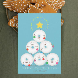 Tarjeta Festiva Navidades de árbol de donuts de azúcar en polvo