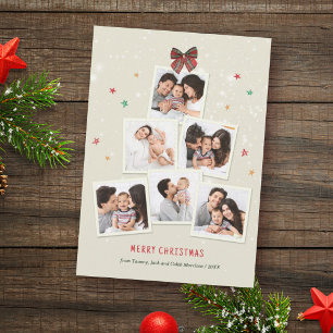 Tarjeta Festiva Navidades de árbol de la familia fotográfica
