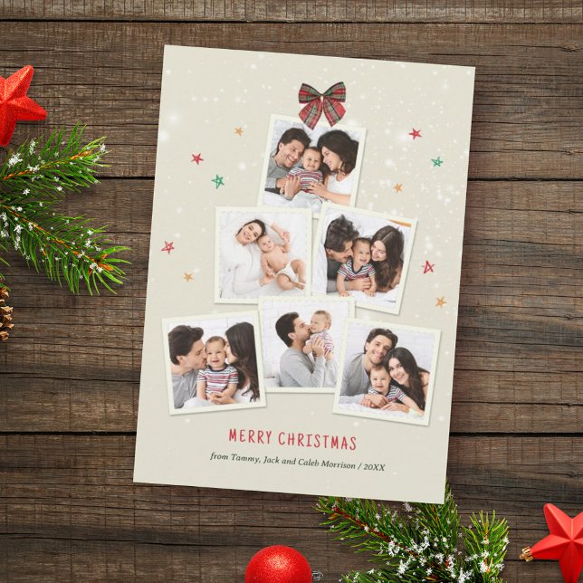Tarjeta Festiva Navidades de árbol de la familia fotográfica (Subido por el creador)