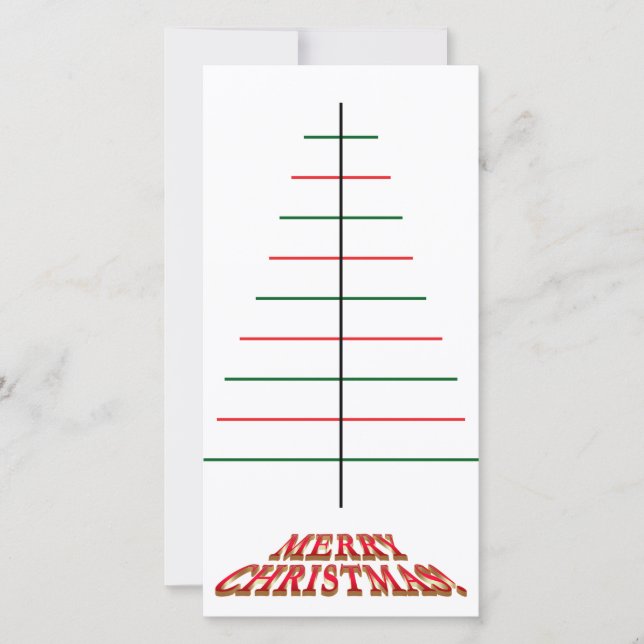 Tarjeta Festiva Navidades de árbol de línea (Anverso)