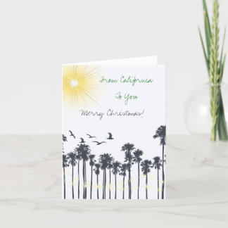 Tarjeta Festiva Navidades de árbol de palmas