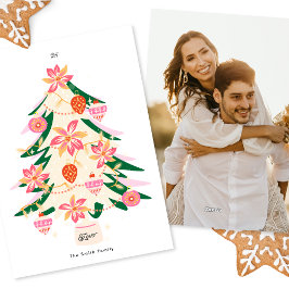 Tarjeta Festiva navidades de árbol moderno y retro 1 plano fotográ
