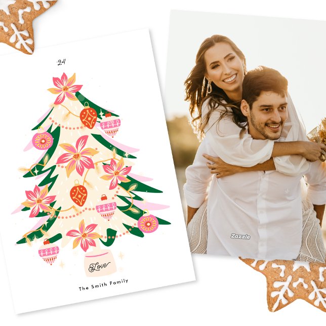 Tarjeta Festiva navidades de árbol moderno y retro 1 plano fotográ (Subido por el creador)