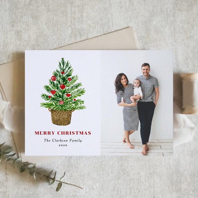 Tarjeta Festiva Navidades de árboles navideños de acuarela festiva (Subido por el creador)