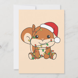 Tarjeta Festiva Navidades de ardilla Animales de Invierno Vacacion