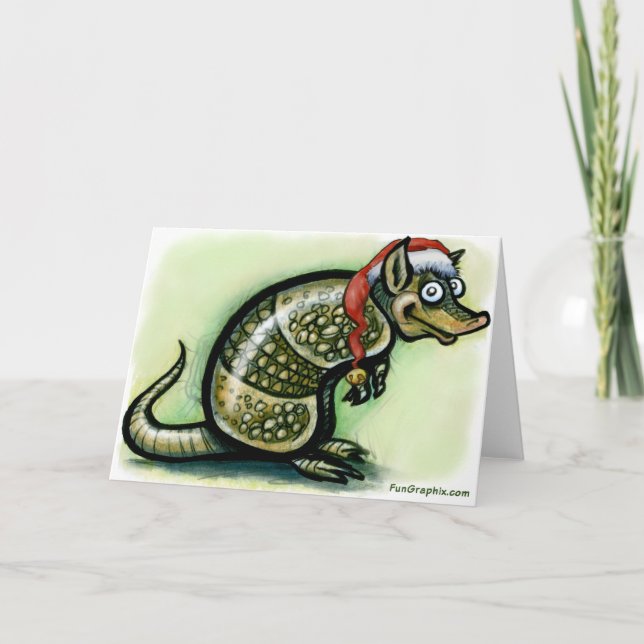 Tarjeta Festiva Navidades de Armadillo (Anverso)
