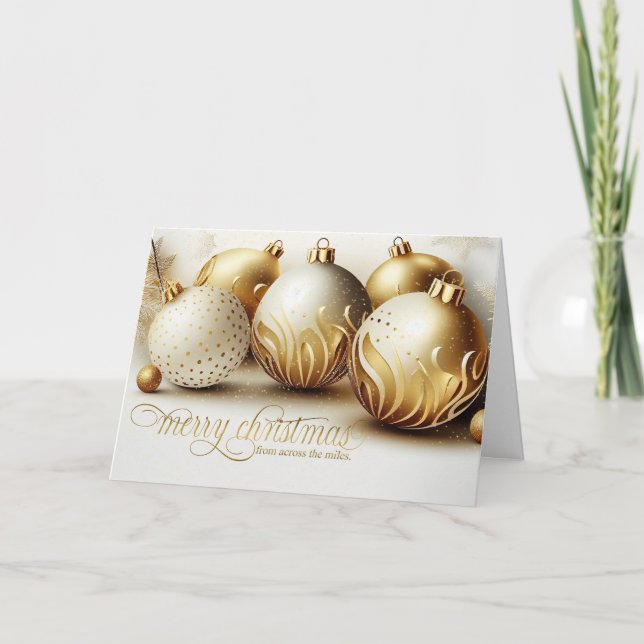 Tarjeta Festiva navidades de Aross the Miles White and Gold (Anverso)