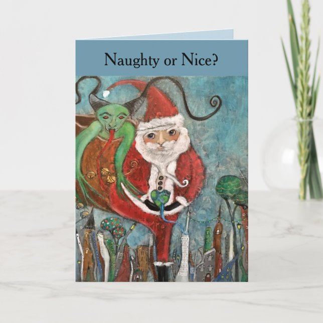 Tarjeta Festiva Navidades de arte alegres o bonitos (Anverso)