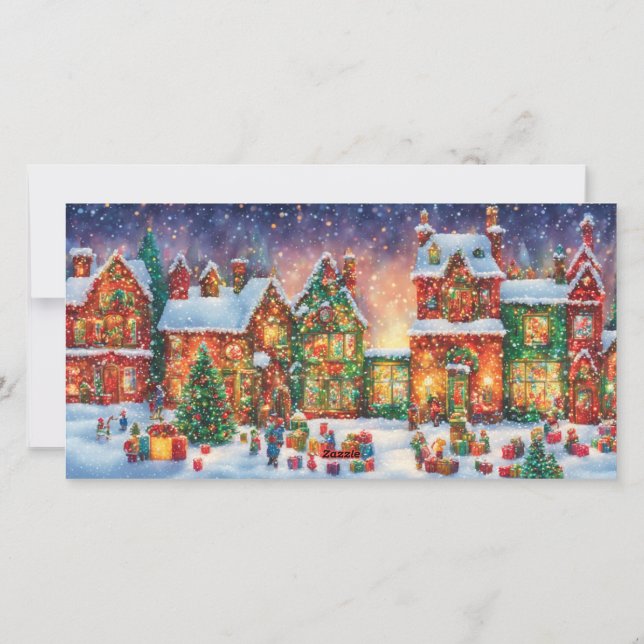 Tarjeta Festiva Navidades de arte británico Lite Whimsical 3 Colla (Reverso)