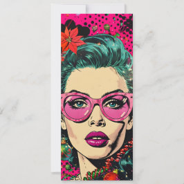 Tarjeta Festiva Navidades de arte pop en historietas únicas retro
