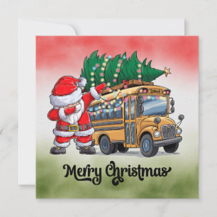 Tarjeta Festiva Navidades de autobuses escolares para conductor