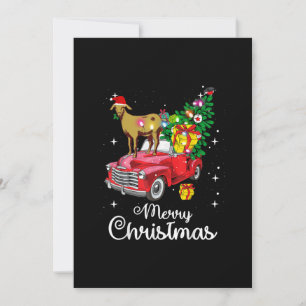 Tarjeta Festiva Navidades de autos rojos en Goat Rides