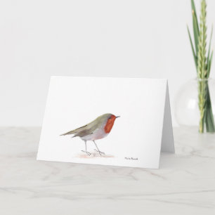 Tarjeta Festiva Navidades de aves Robin Invernal