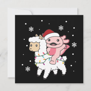 Tarjeta Festiva Navidades de Axolotl Llama Alpaca Animales de invi