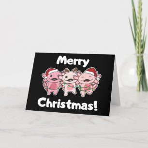 Tarjeta Festiva Navidades de Axolotl se burlan de Axolotls Feliz N